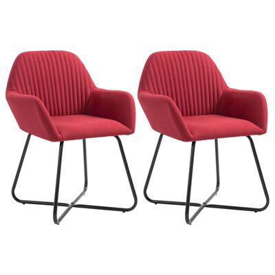 vidaXL Chaises à manger lot de 2 rouge bordeaux tissu