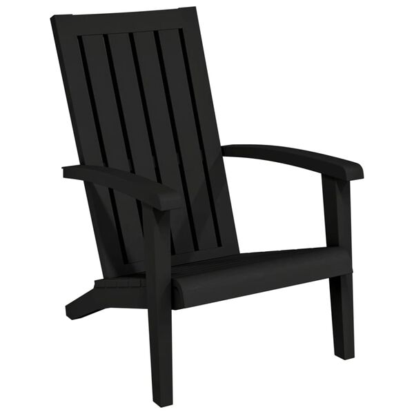 vidaXL Chaises de jardin Adirondack lot de 2 noir polypropyl&egrave;ne