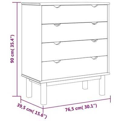 vidaXL Commode OTTA 76,5x39,5x90 cm Bois de pin massif