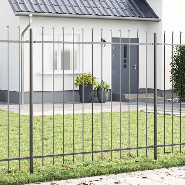 vidaXL Cl&ocirc;ture de jardin Gris 1,7 x 1,5 m Acier rev&ecirc;tu de poudre
