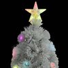vidaXL Sapin de No&euml;l artificiel avec LED blanc 180 cm fibre optique