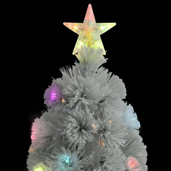 vidaXL Sapin de No&euml;l artificiel avec LED blanc 180 cm fibre optique