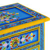 vidaXL Table de chevet Bois de manguier Turquoise Peinture &agrave; la main