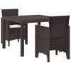 vidaXL Ensemble de salle à manger pour jardin 3 pcs Marron Rattan Polt