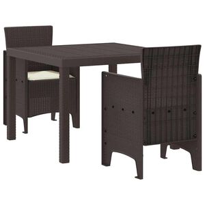 vidaXL Ensemble de salle à manger pour jardin 3 pcs Marron Rattan Polt