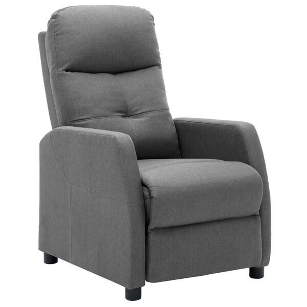 vidaXL Fauteuil inclinable &eacute;lectrique gris clair tissu