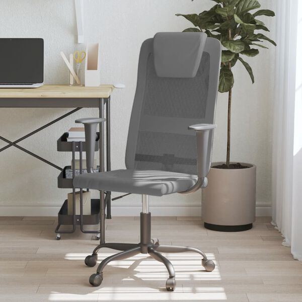 vidaXL Chaise de bureau réglable en hauteur gris