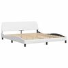 vidaXL Cadre de lit sans matelas Hvar blanc 183x213 cm similicuir