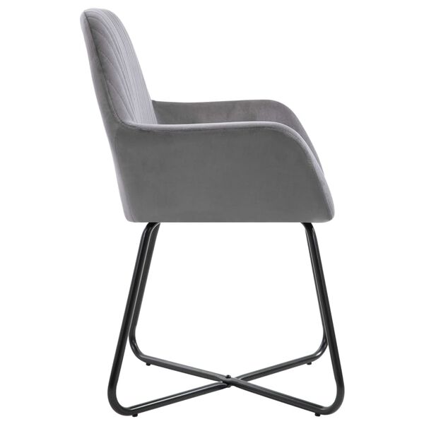 vidaXL Chaises à manger lot de 4 gris velours