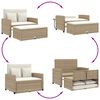 vidaXL Canap&eacute; de jardin avec coussins 2 places beige r&eacute;sine tress&eacute;e
