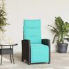 vidaXL Chaise de jardin inclinable avec table d'appoint noir polyrotin