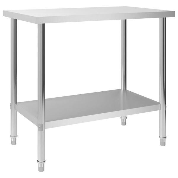 vidaXL Table de travail de cuisine 100x60x85 cm Acier inoxydable