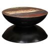 vidaXL Table basse Bois de r&eacute;cup&eacute;ration massif Base noire 60x60x33 cm