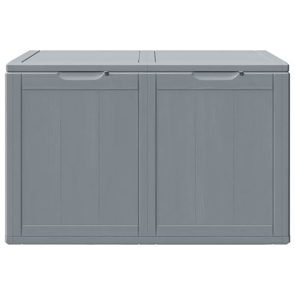 vidaXL Boîte de rangement de jardin 180 L Gris PP aspect bois