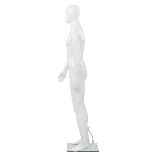 vidaXL Mannequin homme corps complet base verre Blanc brillant 185 cm