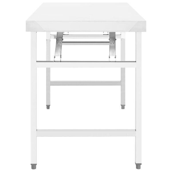 vidaXL Table de travail pliable de cuisine 85x60x80cm Acier inoxydable