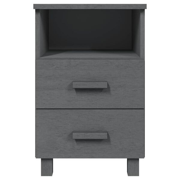 vidaXL Table de chevet HAMAR Gris fonc&eacute; 40x35x62 cm Bois de pin massif