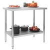 vidaXL Table de travail de cuisine 100x60x85 cm Acier inoxydable