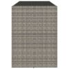 vidaXL Table de bar et dessus en verre gris 185x80x110 cm poly rotin