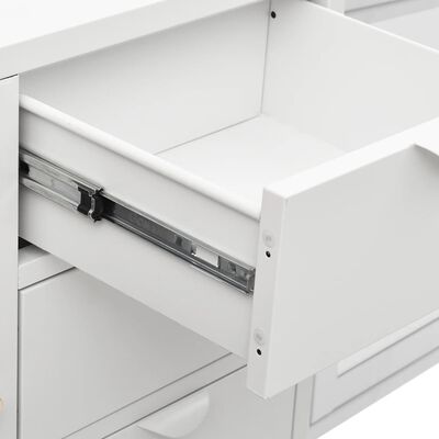 vidaXL Buffet Blanc 105x35x70 cm Acier et verre trempé