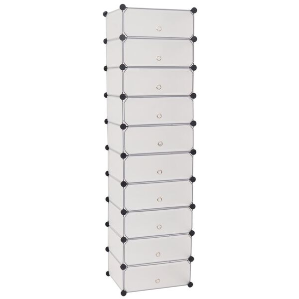vidaXL Armoire &agrave; chaussures avec 10 compartiments Blanc