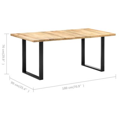 vidaXL Table de salle à manger 180x90x76 cm bois de manguier massif