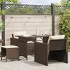 vidaXL Salon de jardin 4 pcs avec coussins marron r&eacute;sine tress&eacute;e