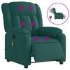 vidaXL Fauteuil inclinable de massage &eacute;lectrique vert fonc&eacute; tissu