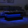 vidaXL Table basse avec lumières LED noir 90x50x40 cm