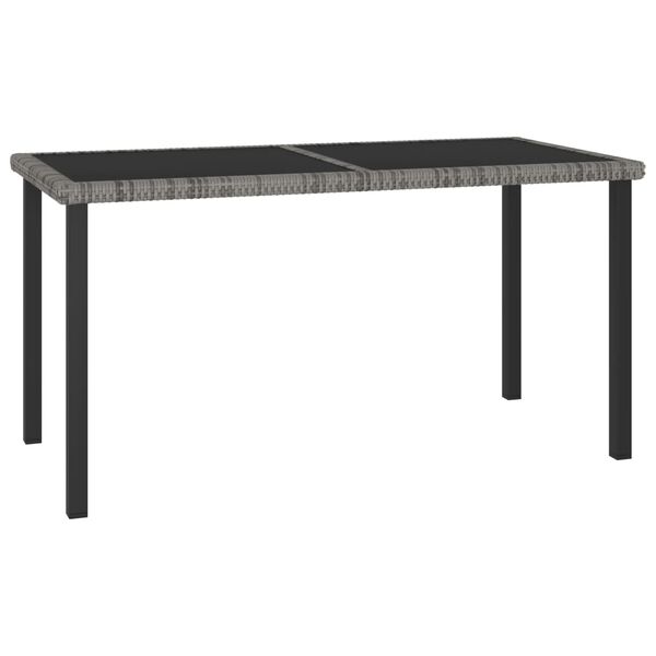 vidaXL Table &agrave; d&icirc;ner de jardin Gris 140x70x73 cm R&eacute;sine tress&eacute;e