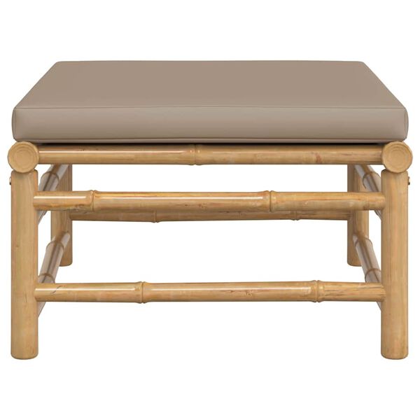 vidaXL Repose-pieds de jardin avec coussin taupe bambou