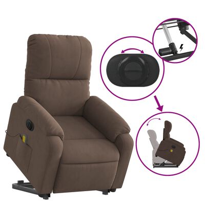 vidaXL Fauteuil inclinable de massage électrique marron