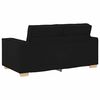 vidaXL Canap&eacute; 3 pcs Noir 220 x 80 x 84 cm Tissu en lin m&eacute;lang&eacute;
