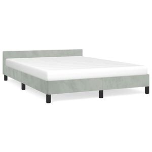 vidaXL Cadre de lit sans matelas gris clair queen velours