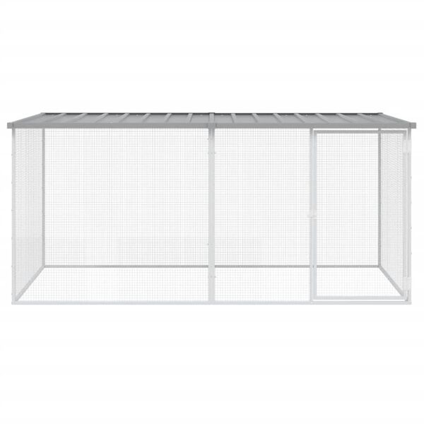 vidaXL Cage à poulets avec toit gris clair 203 x 98 x 90 cm en acier galvanisé