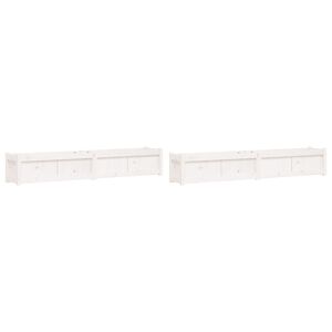 vidaXL Jardini&egrave;res 2 pcs blanc bois de pin massif