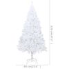 vidaXL Arbre de Noël artificiel pré-éclairé et branches épaisses blanc