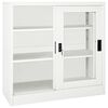 vidaXL Armoire à portes coulissantes Blanc 90x40x90 cm Acier