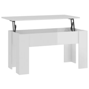 vidaXL Table basse blanc brillant 101x49x52 cm bois d'ing&eacute;nierie