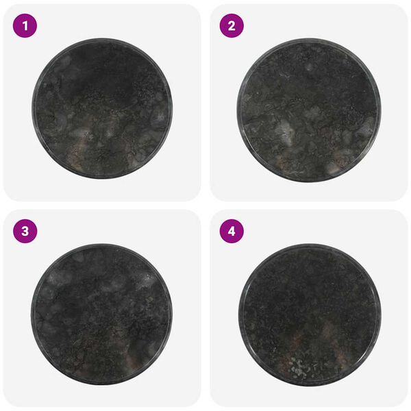 vidaXL Dessus de table Noir &Oslash;50x2,5 cm Marbre