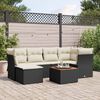 vidaXL Salon de jardin 7 pcs avec coussins noir r&eacute;sine tress&eacute;e
