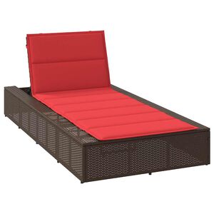 vidaXL Transat avec coussin flottant marron résine tressée