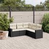 vidaXL Salon de jardin 5 pcs avec coussins noir r&eacute;sine tress&eacute;e