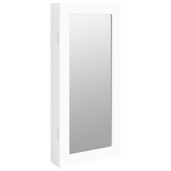 vidaXL Armoire &agrave; bijoux avec miroir murale blanc 30x8,5x67 cm