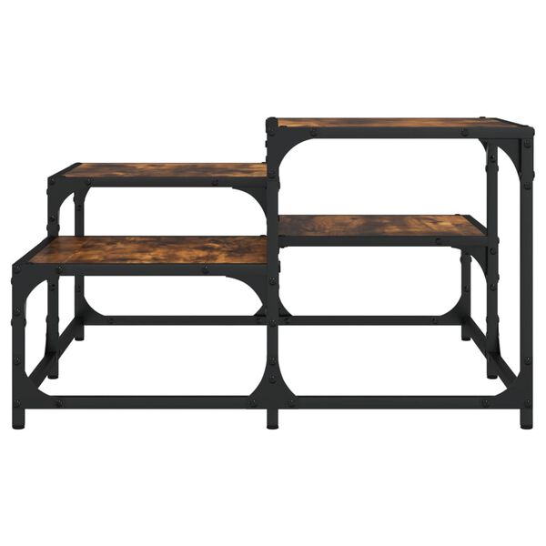 vidaXL Table basse chêne fumé 68x68x40 cm bois d'ingénierie