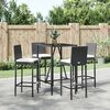 vidaXL Ensemble de bar de jardin 5 pcs avec coussins noir poly rotin