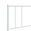 vidaXL T&ecirc;te de lit m&eacute;tal blanc 193 cm