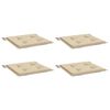 vidaXL Coussins de chaise jardin lot de 4 beige 50x50x4cm tissu oxford