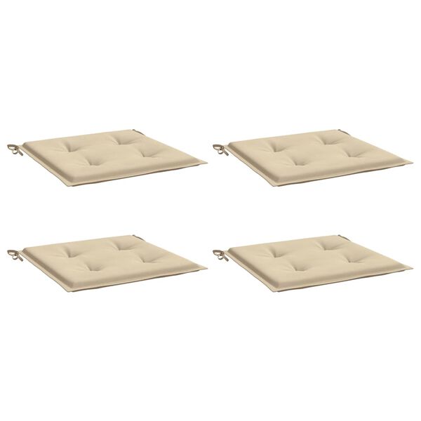 vidaXL Coussins de chaise jardin lot de 4 beige 50x50x4cm tissu oxford