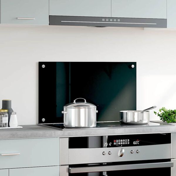 vidaXL Dosseret de cuisine Noir 70x40 cm Verre tremp&eacute;